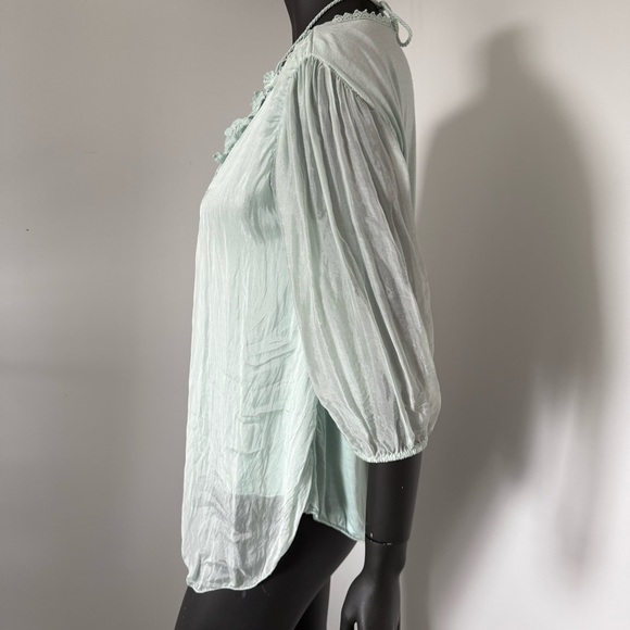 🪽 60% Silk Floral Lace Tunic Top - Made in Italy - Size XL - Picture 4 of 8